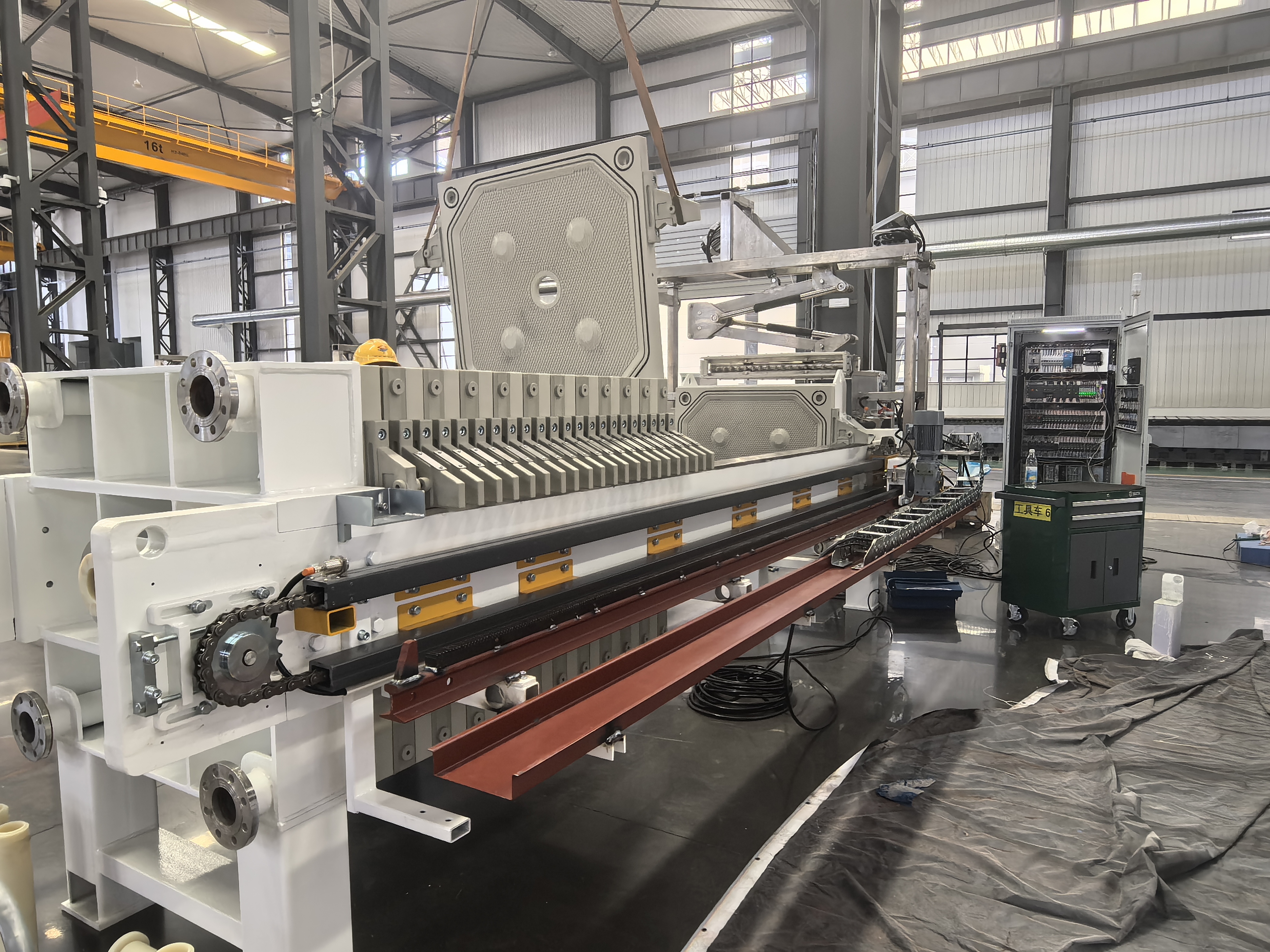 High Temperature Filter Press with Automatic Pulling Device and Washing System