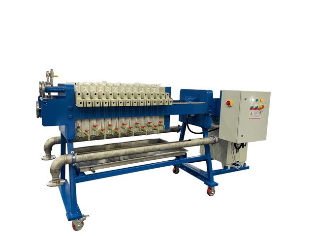 Plate and Frame Filter Press with Open Filtrate Discharge